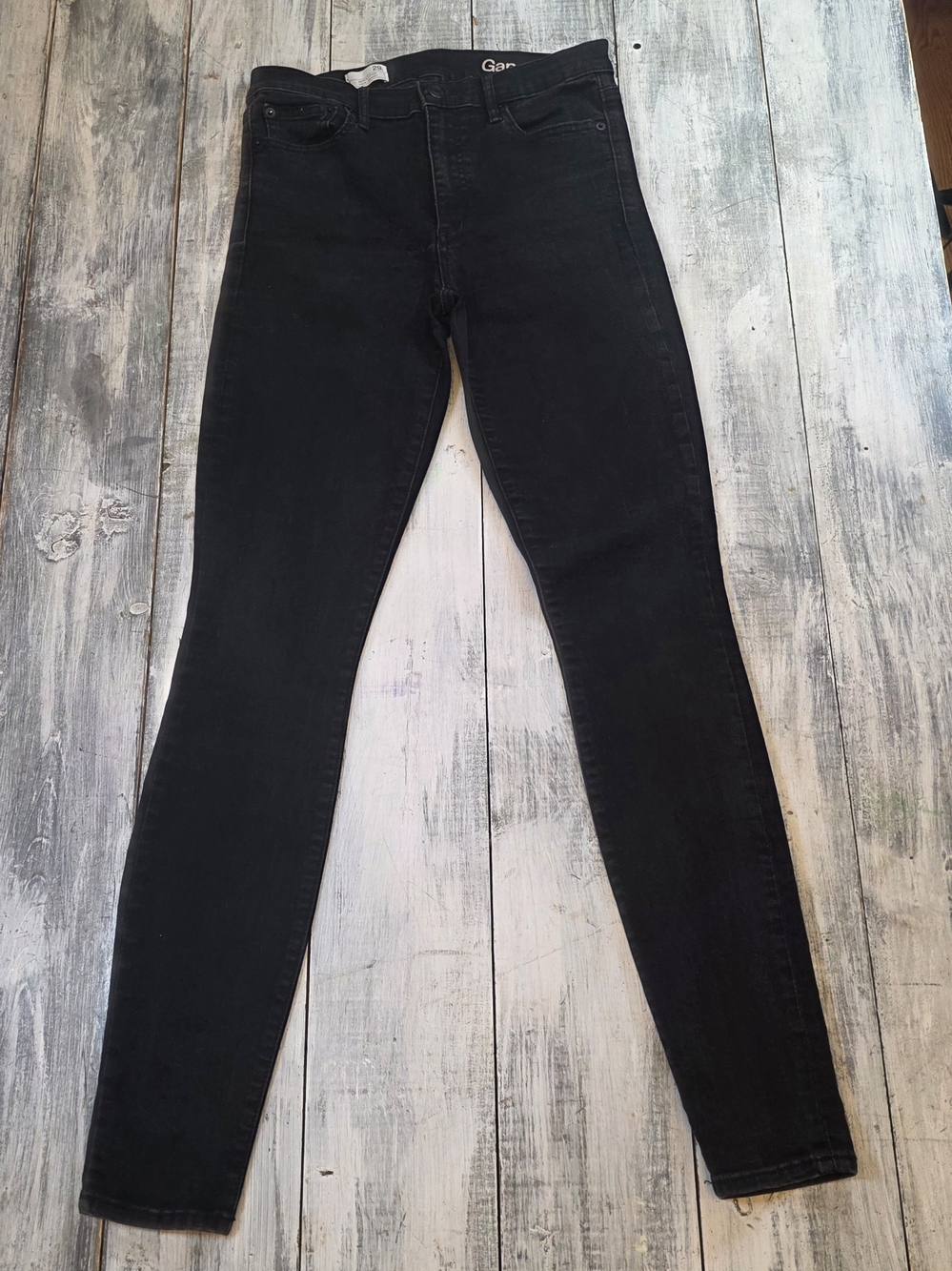 Gap 1969 High-Rise Resolution True Skinny Black Jeans sz 29 Long
